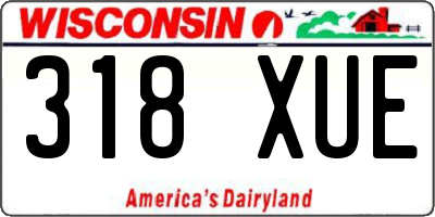 WI license plate 318XUE
