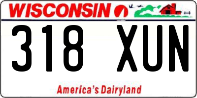 WI license plate 318XUN