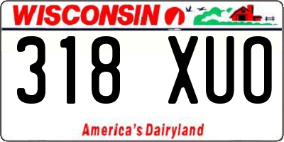 WI license plate 318XUO