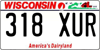 WI license plate 318XUR