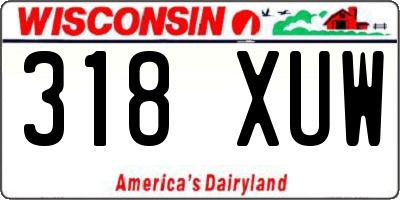 WI license plate 318XUW