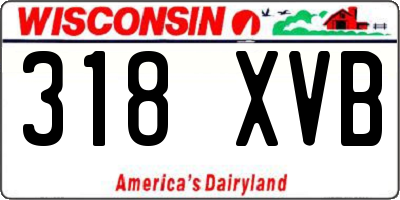WI license plate 318XVB