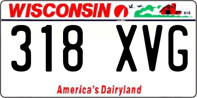 WI license plate 318XVG