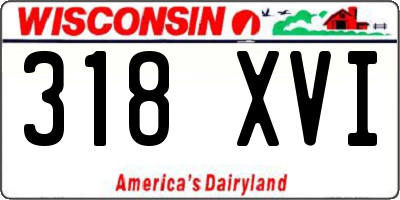 WI license plate 318XVI