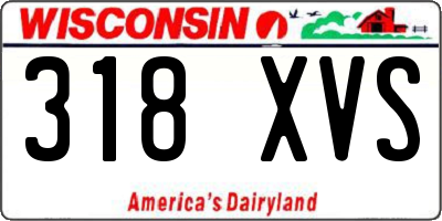 WI license plate 318XVS