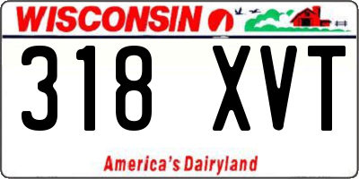 WI license plate 318XVT