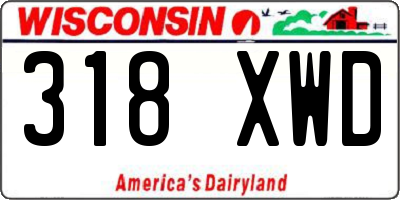 WI license plate 318XWD