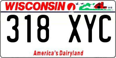 WI license plate 318XYC