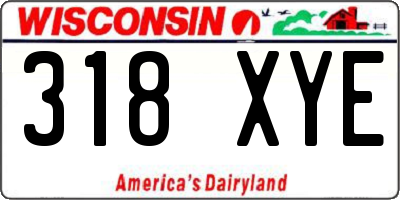 WI license plate 318XYE
