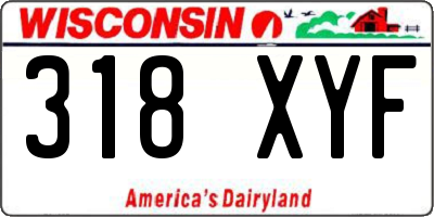 WI license plate 318XYF