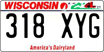 WI license plate 318XYG
