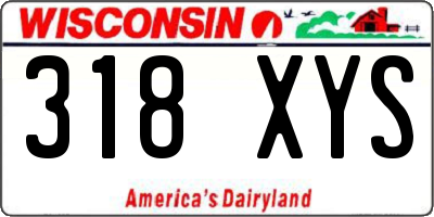 WI license plate 318XYS