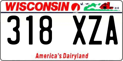 WI license plate 318XZA