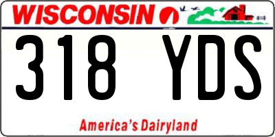 WI license plate 318YDS