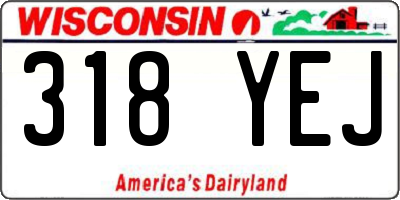 WI license plate 318YEJ