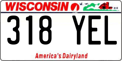 WI license plate 318YEL