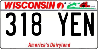 WI license plate 318YEN