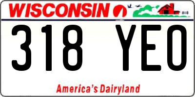 WI license plate 318YEO
