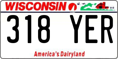 WI license plate 318YER