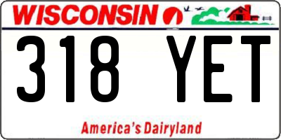 WI license plate 318YET