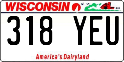 WI license plate 318YEU