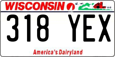 WI license plate 318YEX