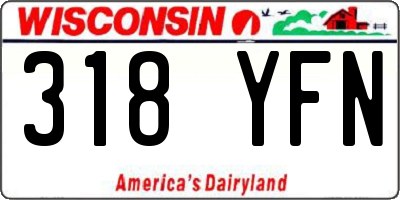 WI license plate 318YFN