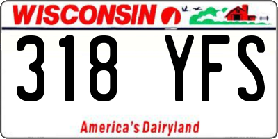 WI license plate 318YFS
