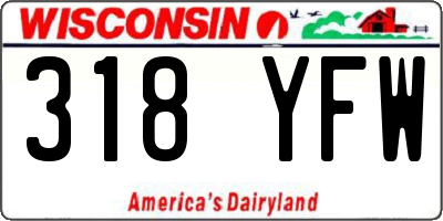 WI license plate 318YFW