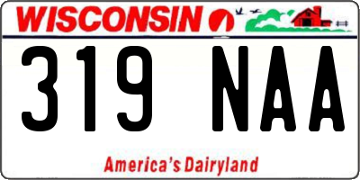 WI license plate 319NAA