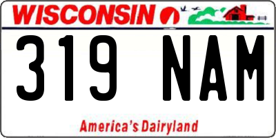 WI license plate 319NAM