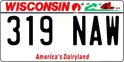 WI license plate 319NAW