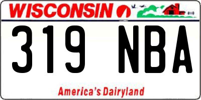 WI license plate 319NBA