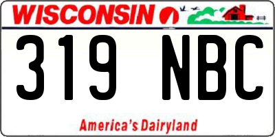 WI license plate 319NBC