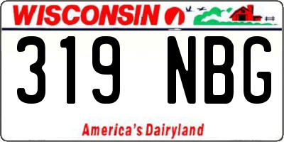 WI license plate 319NBG