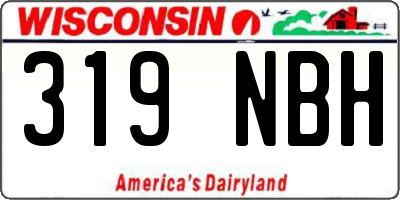 WI license plate 319NBH