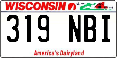WI license plate 319NBI