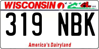 WI license plate 319NBK