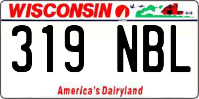 WI license plate 319NBL