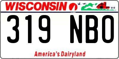 WI license plate 319NBO