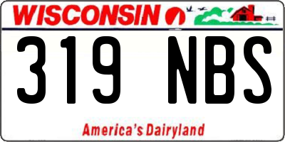 WI license plate 319NBS