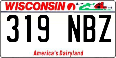 WI license plate 319NBZ