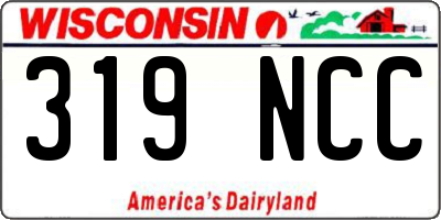 WI license plate 319NCC
