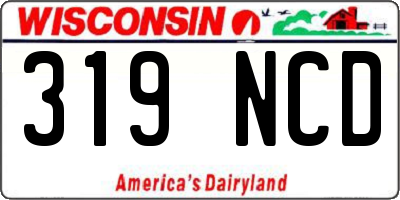 WI license plate 319NCD