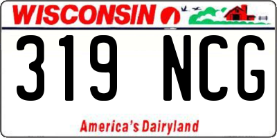 WI license plate 319NCG