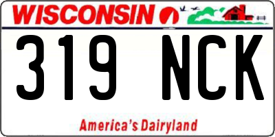 WI license plate 319NCK