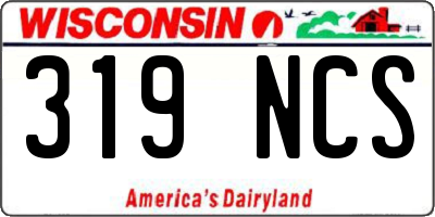 WI license plate 319NCS