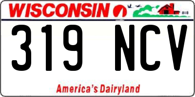 WI license plate 319NCV
