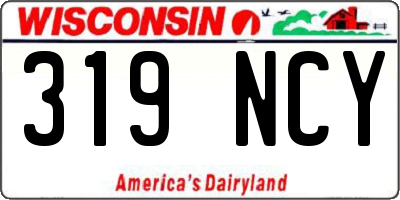 WI license plate 319NCY