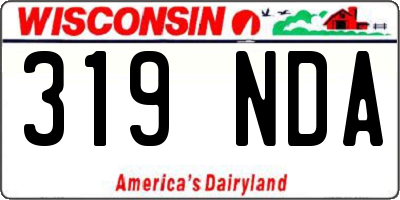 WI license plate 319NDA